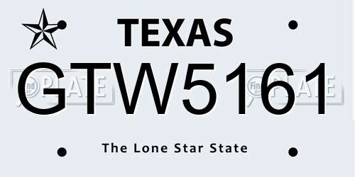 GTW5161 Texas License Plate