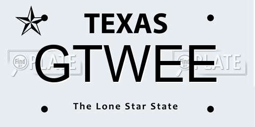 GTWEE Texas License Plate