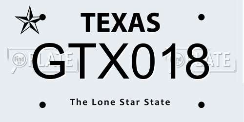 GTX018 Texas License Plate