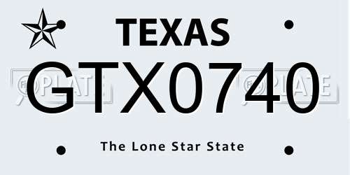 GTX0740 Texas License Plate