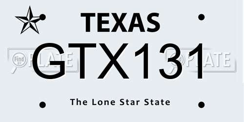 GTX131 Texas License Plate