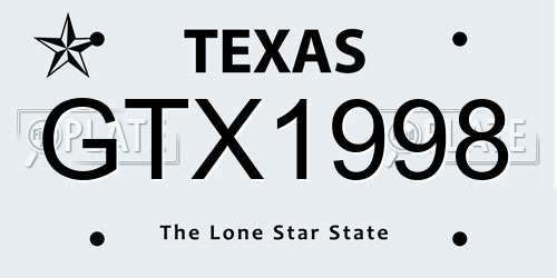 GTX1998 Texas License Plate
