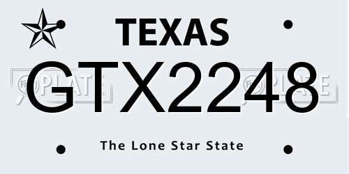 GTX2248 Texas License Plate