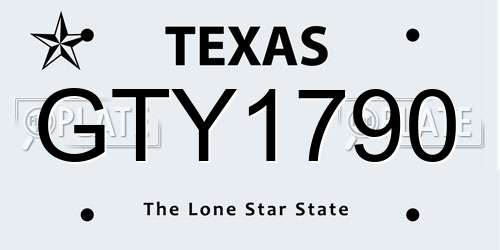 GTY1790 Texas License Plate