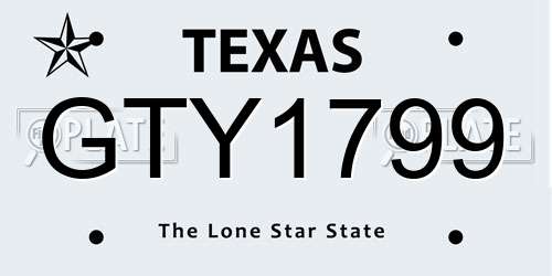 GTY1799 Texas License Plate