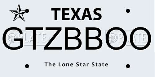 GTZBBOO Texas License Plate