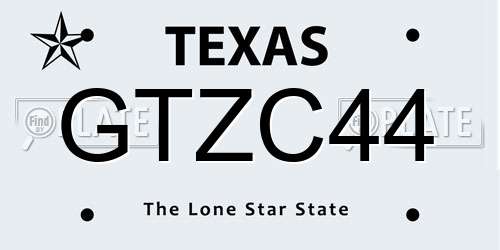 GTZC44 Texas License Plate