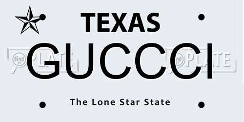 GUCCCI Texas License Plate
