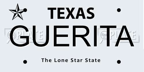 GUERITA Texas License Plate