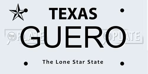 GUERO Texas License Plate