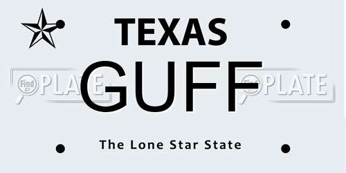 GUFF Texas License Plate