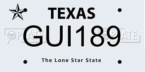GUI189 Texas License Plate
