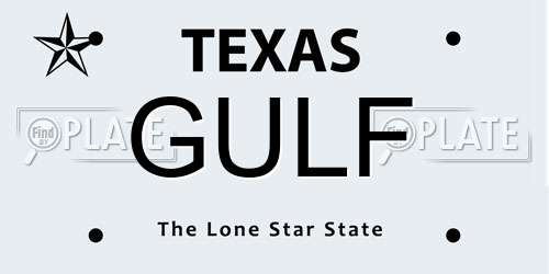 GULF Texas License Plate