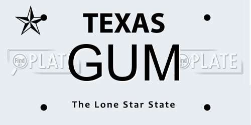 GUM Texas License Plate