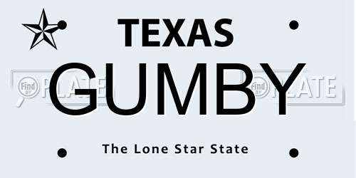 GUMBY Texas License Plate