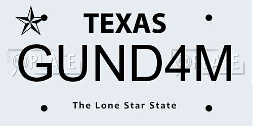 GUND4M Texas License Plate