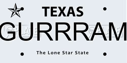 GURRRAM Texas License Plate