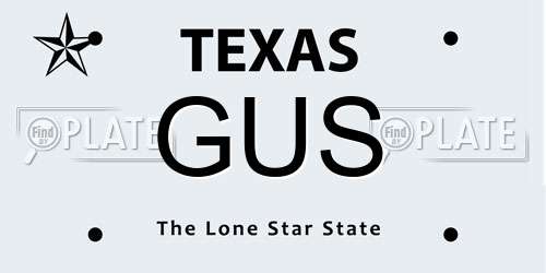 GUS Texas License Plate