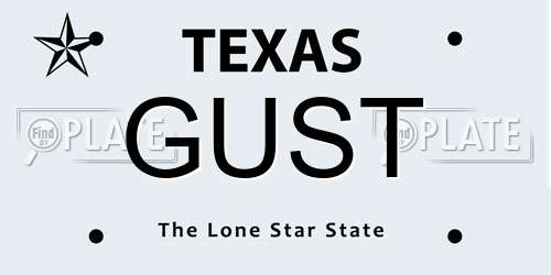 GUST Texas License Plate