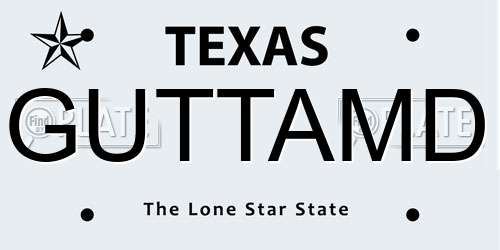 GUTTAMD Texas License Plate