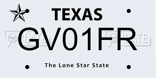 GV01FR Texas License Plate