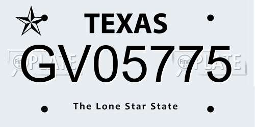 GV05775 Texas License Plate