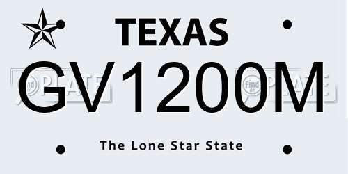 GV1200M Texas License Plate