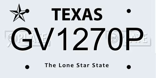 GV1270P Texas License Plate