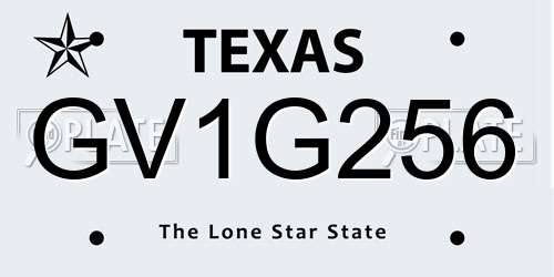 GV1G256 Texas License Plate