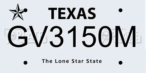 GV3150M Texas License Plate