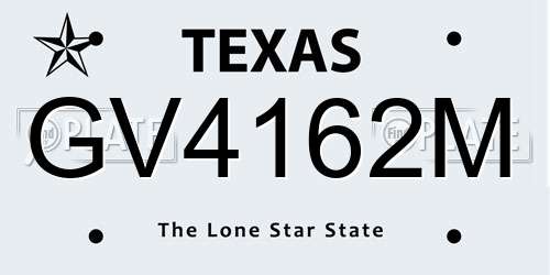 GV4162M Texas License Plate
