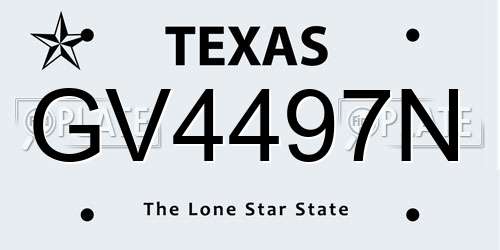 GV4497N Texas License Plate