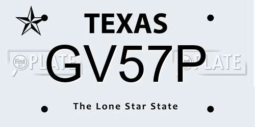 GV57P Texas License Plate