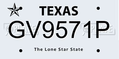GV9571P Texas License Plate