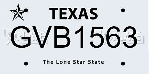 GVB1563 Texas License Plate