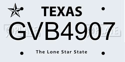 GVB4907 Texas License Plate