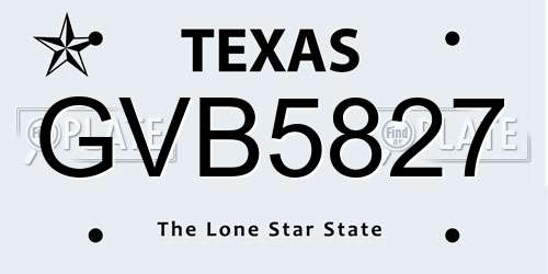 GVB5827 Texas License Plate