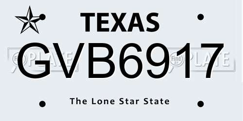 GVB6917 Texas License Plate