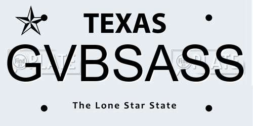GVBSASS Texas License Plate