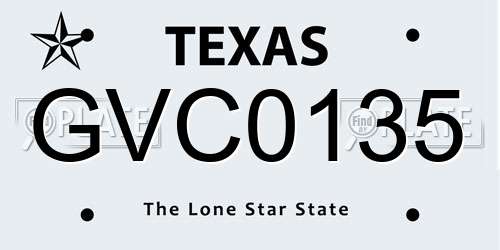 GVC0135 Texas License Plate