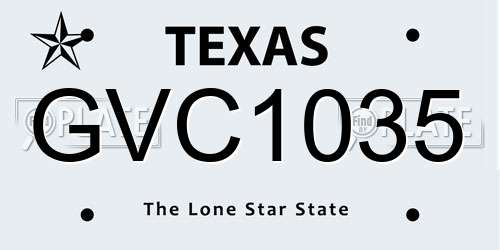 GVC1035 Texas License Plate