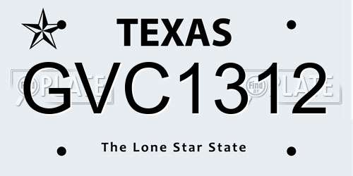 GVC1312 Texas License Plate