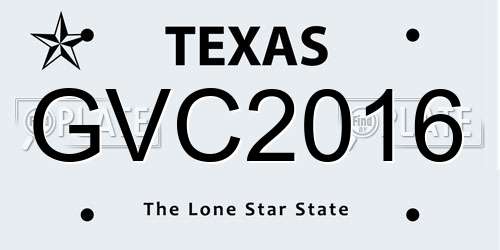 GVC2016 Texas License Plate