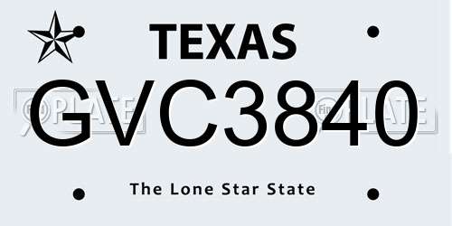 GVC3840 Texas License Plate