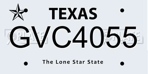 GVC4055 Texas License Plate