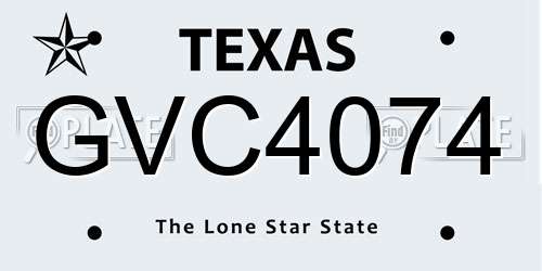 GVC4074 Texas License Plate