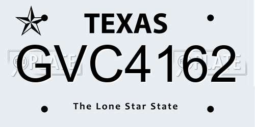 GVC4162 Texas License Plate