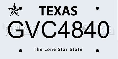GVC4840 Texas License Plate