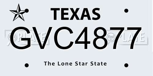 GVC4877 Texas License Plate