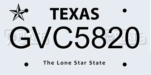 GVC5820 Texas License Plate